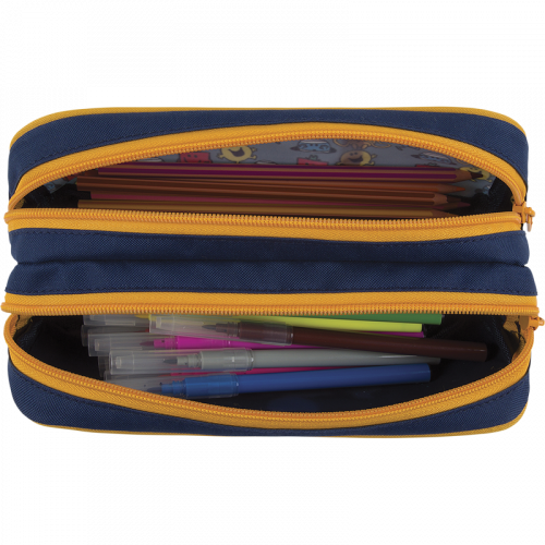 Trousse Crayon Transparente 2 Compartiments Avec Fermeture