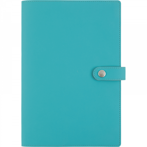 agenda en cuir A5 bleu avec recharge, intemporel, semainier