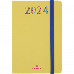 OBERTHUR Agenda Recyclé 27,Janvier à Décembre 2024, spiralé, 1S/2P, format  22x28cm Vert