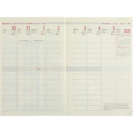 Agenda QUOVADIS Ministre S spirale 16 x 24 cm - 1 semaine sur 2 pages  vertical (COLORIS ALEATOIRES)